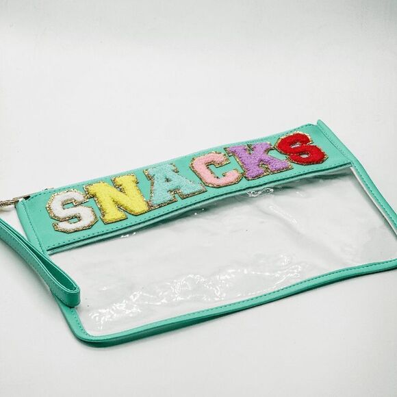 Stoney Clover Lane Style Blue Nylon PVC Transparent Chenille Patch "Snacks" Pouc - Picture 4 of 4